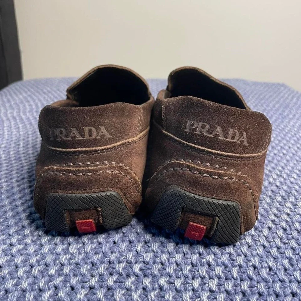Prada‎ brown suede loafers. Size 9.5